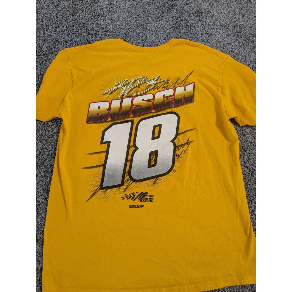 Kyle Busch 18 M&M Racing NASCAR‎ T Shirt Yellow Men's Size Large 2022 - Picture 3 of 6